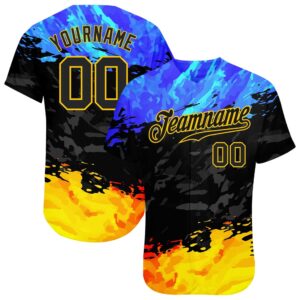 3D Pattern Design Fade Authentic Baseball Jersey, Custom Baseball Jersey, Personalized Sport Jersey