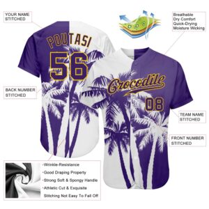 3D Pattern Design Hawaii Coconut Trees Authentic Baseball Jersey, Custom Baseball Jersey, Personalized Sport Jersey