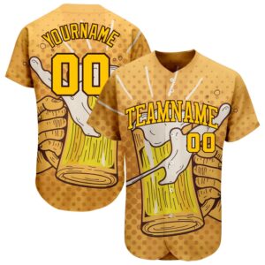 3D Pattern Design Let’s Drink Authentic Baseball Jersey, Custom Baseball Jersey, Personalized Sport Jersey