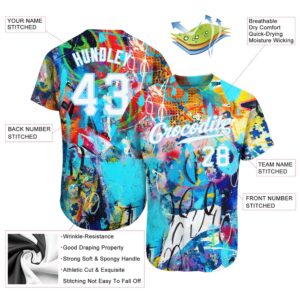 Abstract Graffiti White Light Blue 3D Authentic Baseball Jersey Custom Baseball Jersey Personalized Sport Jersey 2 br3qak.jpg