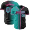 Black Aqua Pinstripe Teal-White Authentic Baseball Jersey, Custom Baseball Jersey, Personalized Sport Jersey