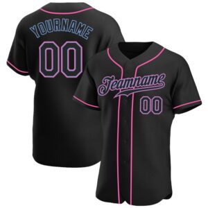 Black Black-Pink Authentic Baseball Jersey, Custom Baseball&hellip;