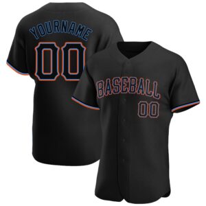 Black Black-Powder Blue Authentic Baseball Jersey, Custom&hellip;