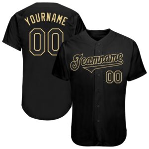 Black Black-Vegas Gold Authentic Baseball Jersey, Custom&hellip;