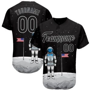 Black Black-White 3D Pattern Design Astronaut Authentic&hellip;