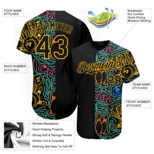 Black Gold 3D Pattern Design Bowling Authentic Baseball Jersey Custom Baseball Jersey Personalized Sport Jersey 2 k1jokp.jpg