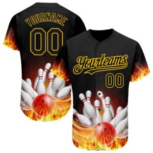 Black Gold 3D Pattern Design Flame Bowling&hellip;