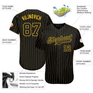 Black Gold Pinstripe Black Gold Authentic Baseball Jersey Custom Baseball Jersey Personalized Sport Jersey 2 b329bp.jpg