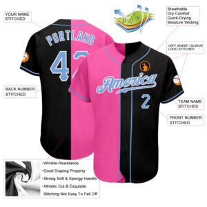 Black Light Blue Pink Authentic Split Fashion Baseball Jersey Custom Baseball Jersey Personalized Sport Jersey 2 mf7o5s.jpg
