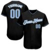 Black Light Blue-Pink Authentic Split Fashion Baseball Jersey, Custom Baseball Jersey, Personalized Sport Jersey Black Light Blue-Pink Authentic Split Fashion Baseball Jersey, Custom Baseball Jersey, Personalized Sport Jersey