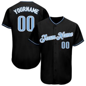 Black Light Blue-White Authentic Baseball Jersey, Custom&hellip;