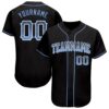 Black Light Blue-White Authentic Baseball Jersey, Custom Baseball Jersey, Personalized Sport Jersey