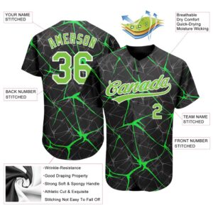 Black Neon Green-White 3D Pattern Design Authentic&hellip;
