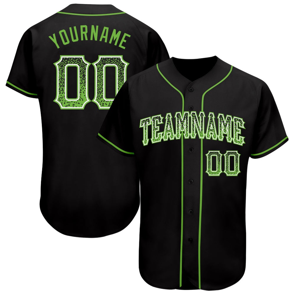Black Neon Green-White Authentic Drift Fashion Baseball Jersey, Custom Baseball Jersey, Personalized Sport Jersey Black Neon Green-White Authentic Drift Fashion Baseball Jersey, Custom Baseball Jersey, Personalized Sport Jersey