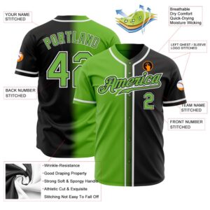 Black Neon Green-White Authentic Gradient Fashion Baseball&hellip;