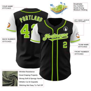 Black Neon Green-White Authentic Two Tone Baseball&hellip;