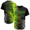 Black Neon Green Authentic Baseball Jersey, Custom Baseball Jersey, Personalized Sport Jersey