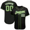 Black Neon Green Authentic Baseball Jersey, Custom Baseball Jersey, Personalized Sport Jersey