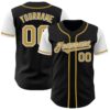 Black Old Gold-White Authentic Baseball Jersey, Custom Baseball Jersey, Personalized Sport Jersey
