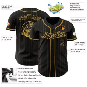 Black Old Gold Pinstripe Old Gold Authentic&hellip;