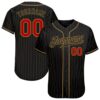 Black Old Gold Pinstripe Royal Authentic Baseball Jersey, Custom Baseball Jersey, Personalized Sport Jersey Black Old Gold Pinstripe Royal Authentic Baseball Jersey, Custom Baseball Jersey, Personalized Sport Jersey