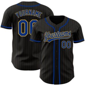 Black Old Gold Pinstripe Royal Authentic Baseball&hellip;