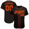 Black Orange Pinstripe Orange-White Authentic Baseball Jersey, Custom Baseball Jersey, Personalized Sport Jersey Black Orange Pinstripe Orange-White Authentic Baseball Jersey, Custom Baseball Jersey, Personalized Sport Jersey