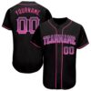 Black Pink-Light Blue Authentic Baseball Jersey, Custom Baseball Jersey, Personalized Sport Jersey