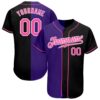 Black Pink-Sky Blue Authentic Baseball Jersey, Custom Baseball Jersey, Personalized Sport Jersey