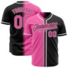 Black Pink-Teal Authentic Baseball Jersey, Custom Baseball Jersey, Personalized Sport Jersey