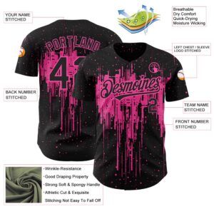 Black Pink 3D Pattern Design Dripping Splatter&hellip;
