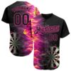 Black Pink 3D Pattern Design Dripping Splatter Art Authentic Baseball Jersey, Custom Baseball Jersey, Personalized Sport Jersey