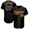 Black Purple-Gray Authentic Baseball Jersey, Custom Baseball Jersey, Personalized Sport Jersey