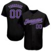 Black Purple-Gray Authentic Gradient Fashion Baseball Jersey, Custom Baseball Jersey, Personalized Sport Jersey