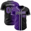 Black Purple-Light Blue Authentic Baseball Jersey, Custom Baseball Jersey, Personalized Sport Jersey