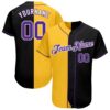 Black Purple-White Authentic Baseball Jersey, Custom Baseball Jersey, Personalized Sport Jersey