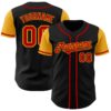 Black Red-Gold Authentic Baseball Jersey, Custom Baseball Jersey, Personalized Sport Jersey