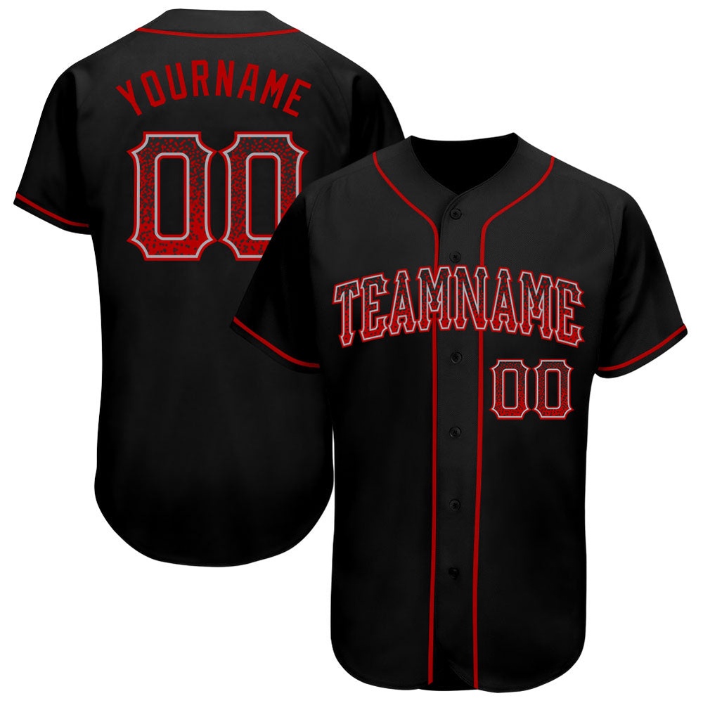 Black Red-Gray Authentic Drift Fashion Baseball Jersey, Custom Baseball Jersey, Personalized Sport Jersey