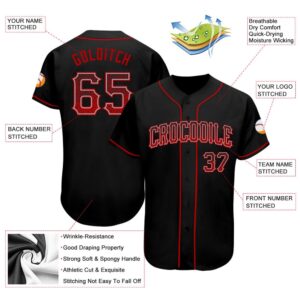 Black Red-Gray Authentic Drift Fashion Baseball Jersey,&hellip;