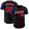 Black Red-Royal Authentic Baseball Jersey, Custom Baseball Jersey, Personalized Sport Jersey