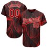 Black Red-Royal Authentic Two Tone Baseball Jersey, Custom Baseball Jersey, Personalized Sport Jersey