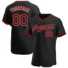 Black Red-White Authentic Gradient Fashion Baseball Jersey, Custom Baseball Jersey, Personalized Sport Jersey
