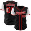 Black Red-White Authentic Gradient Fashion Baseball Jersey, Custom Baseball Jersey, Personalized Sport Jersey