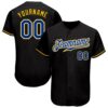 Black Royal-Gold Authentic Two Tone Baseball Jersey, Custom Baseball Jersey, Personalized Sport Jersey