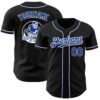Black Royal-White 3D Pattern Design Authentic Baseball Jersey, Custom Baseball Jersey, Personalized Sport Jersey
