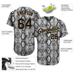 Black Snakeskin Black-Old Gold 3D Pattern Design&hellip;