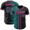Black Teal-Gray Authentic Split Fashion Baseball Jersey, Custom Baseball Jersey, Personalized Sport Jersey