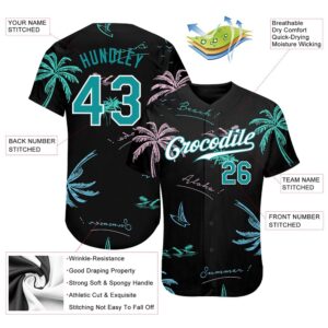 Black Teal-White 3D Pattern Design Hawaii Palm&hellip;