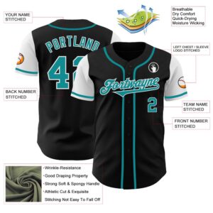Black Teal-White Authentic Two Tone Baseball Jersey,&hellip;