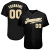 Black Vegas Gold-Gray Authentic Split Fashion Baseball Jersey, Custom Baseball Jersey, Personalized Sport Jersey
